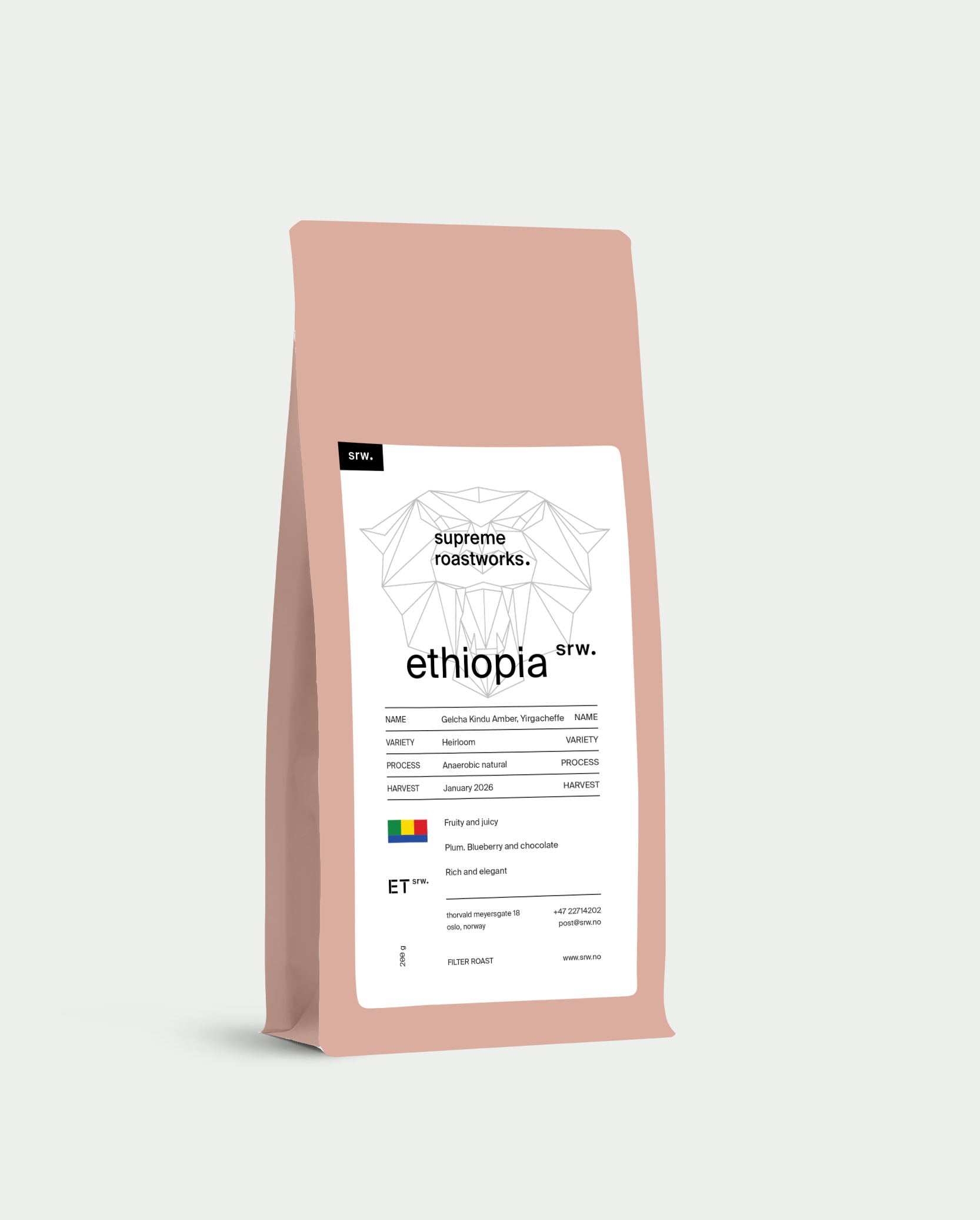 Ethiopia, Gelcha Kindu Amber, Yirgacheffe