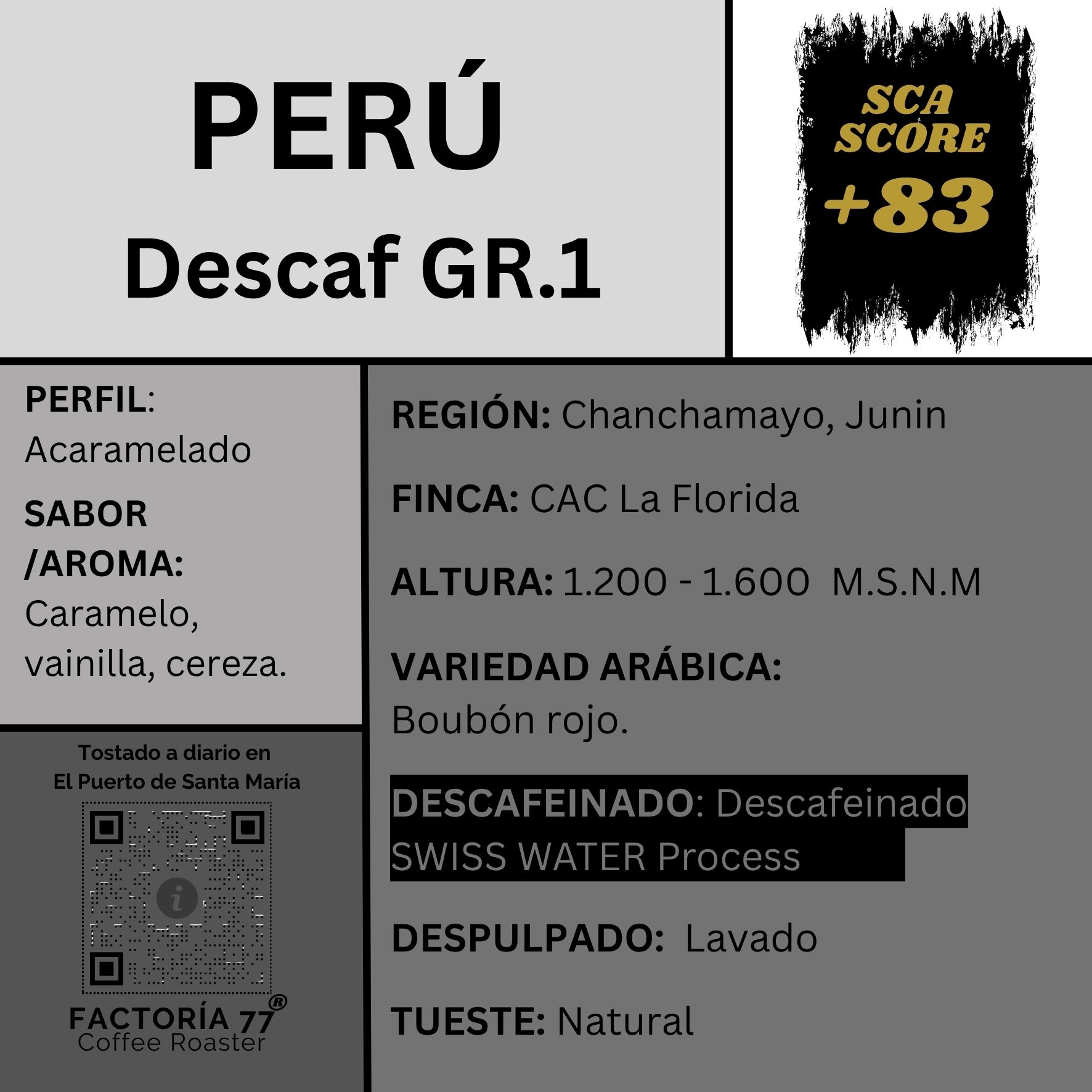 Descaf Perú Gr.1