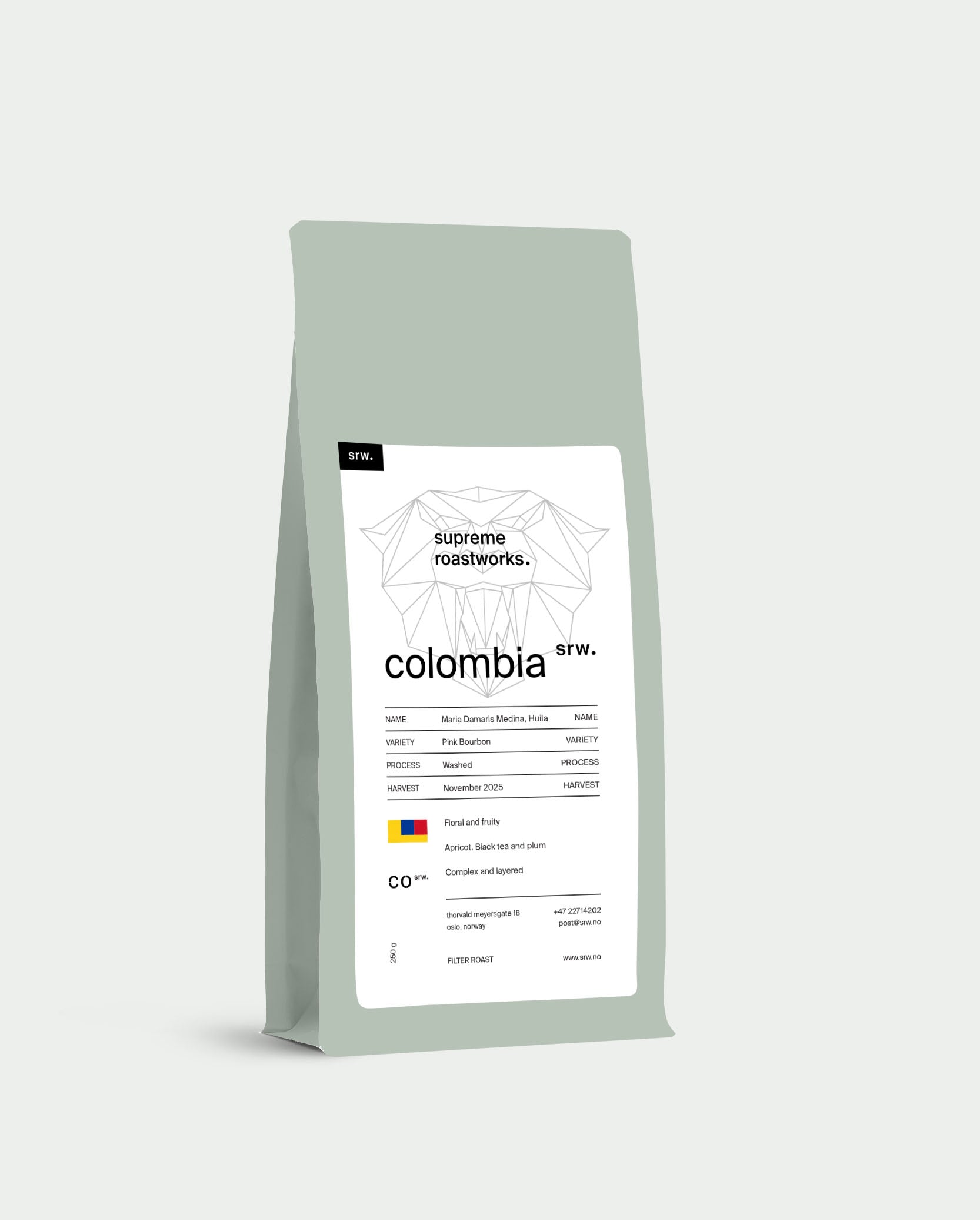 Colombia, Maria Damaris Medina, Huila, washed, 250g