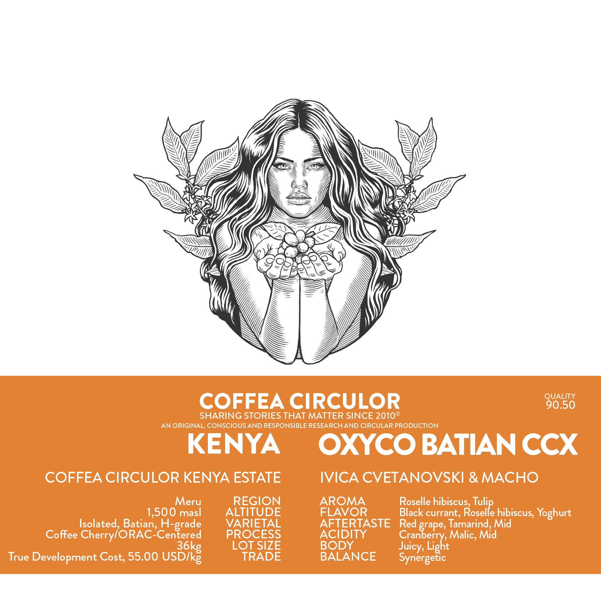 Kenya Coffea Circulor Oxyco Isolated Batian Coffee Cherry/ORAC-Centered CCX