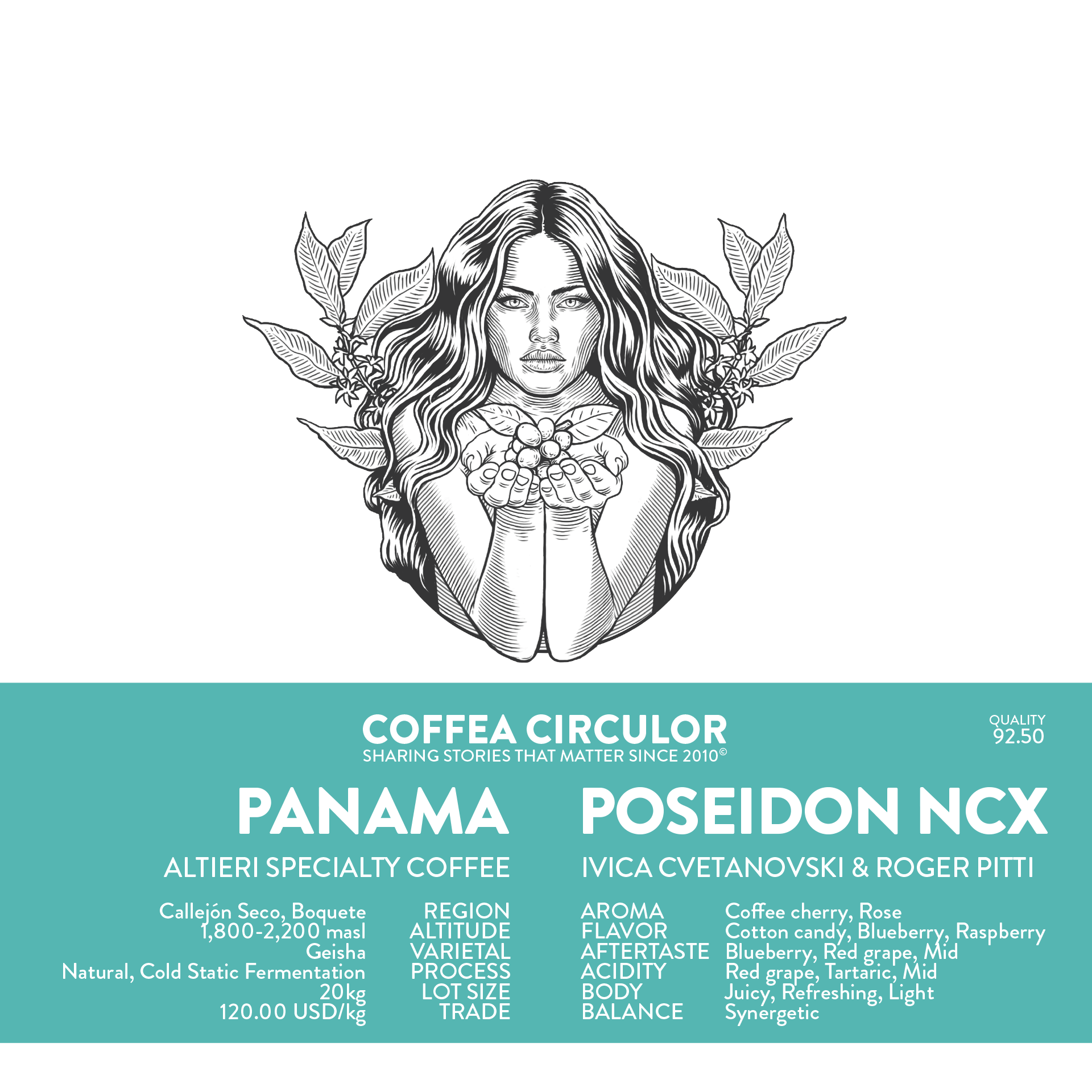 Panama Altieri Poseidon Geisha Natural Cold Static NCX