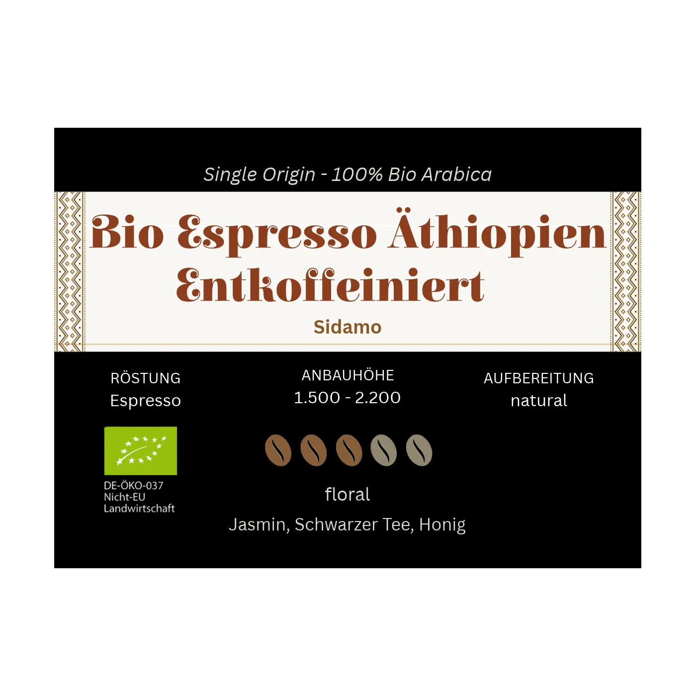 Entkoffeinierter Bio Espresso Äthiopien
