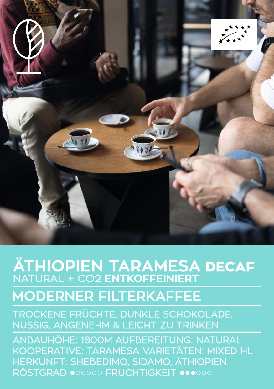 ÄTHIOPIEN TARAMESA NATURAL | SPECIAL CO2 DECAF / ENTKOFFEINIERT | Moderner Filterkaffee | Single Origin